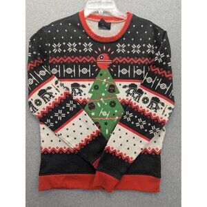Star Wars Sweatshirt Mens Large Black Red Ugly Christmas Crewneck ThinkGeek